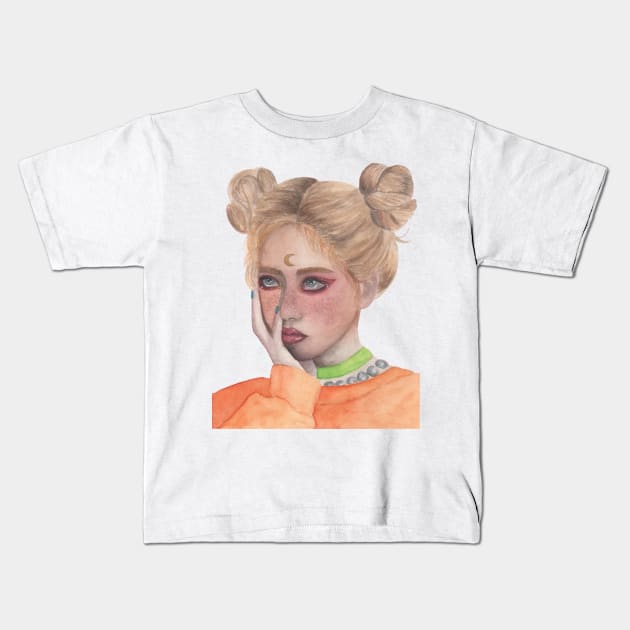 Hyuna watercolor Kids T-Shirt by GinaaArts